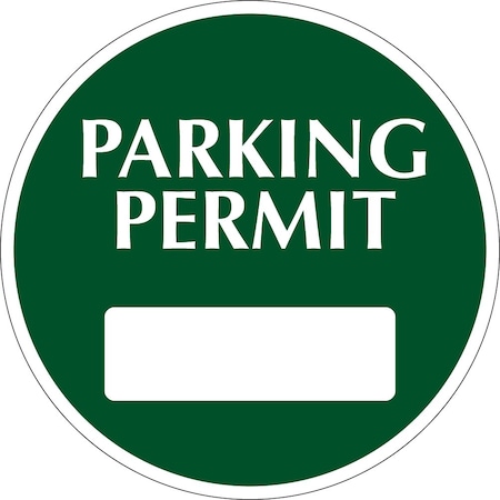 Lustre-Cal Vinyl Permanent Parking Permit Green 3in x 3in Circle 1 Blank No Pad, 50PK 253748PvWh1GDi0000